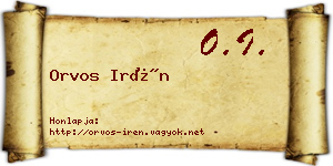 Orvos Irén névjegykártya